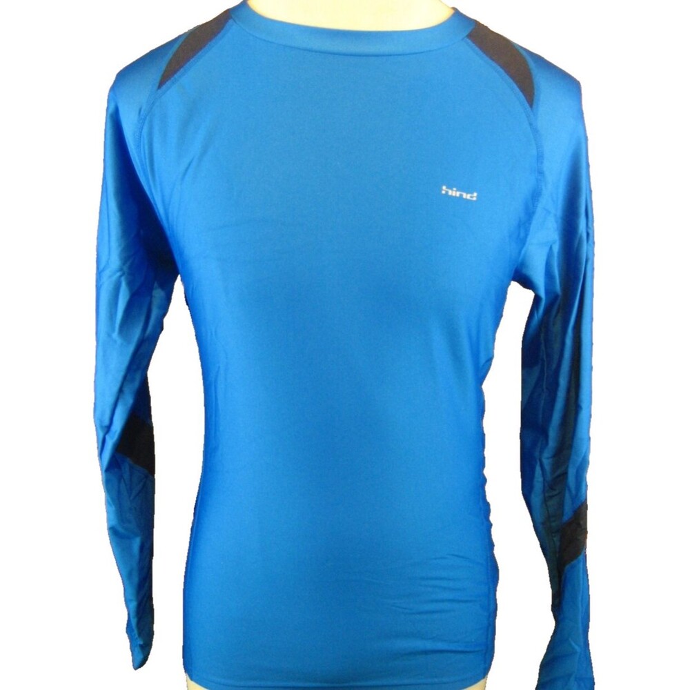 Mens Hind Blue Poly/Spandex Performance Athletic Training Base Layer Shirt sz L